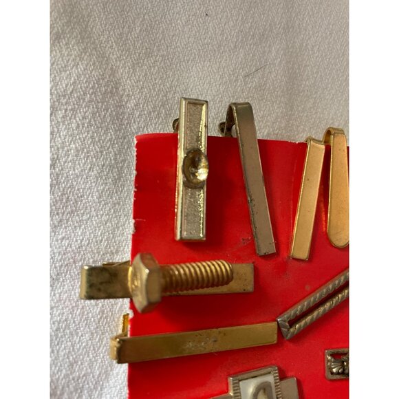 Vintage Tie Clip Collection Gold & Silver Tone Mens Assorted Designs - Picture 8 of 16